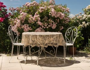 A Terrance with a Table and Chairs